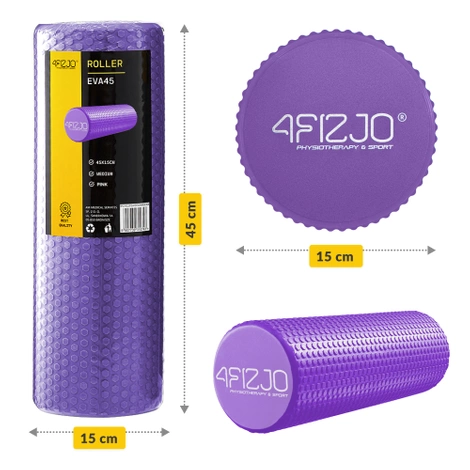 Wałek do masażu z wypustkami CARE+ 45 cm fioletowy