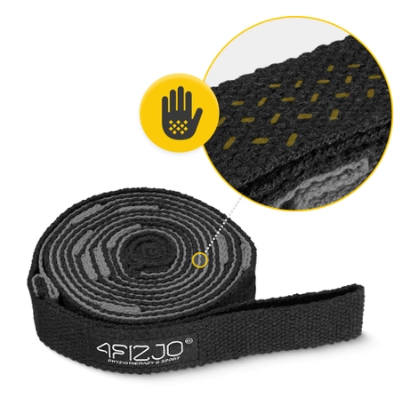 Taśma gimnastyczna do rozciągania i jogi szara