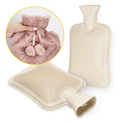 Termofor gumowy w pluszowym pokrowcu SERCA 2 litry