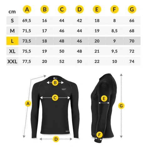 Koszulka termiczna unisex z długim rękawem - czarna, rozmiar L