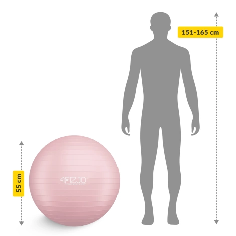 Piłka gimnastyczna dmuchana 65 cm różowa