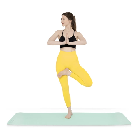 Mata do ćwiczeń i jogi antypoślizgowa TPE 1 cm zielona