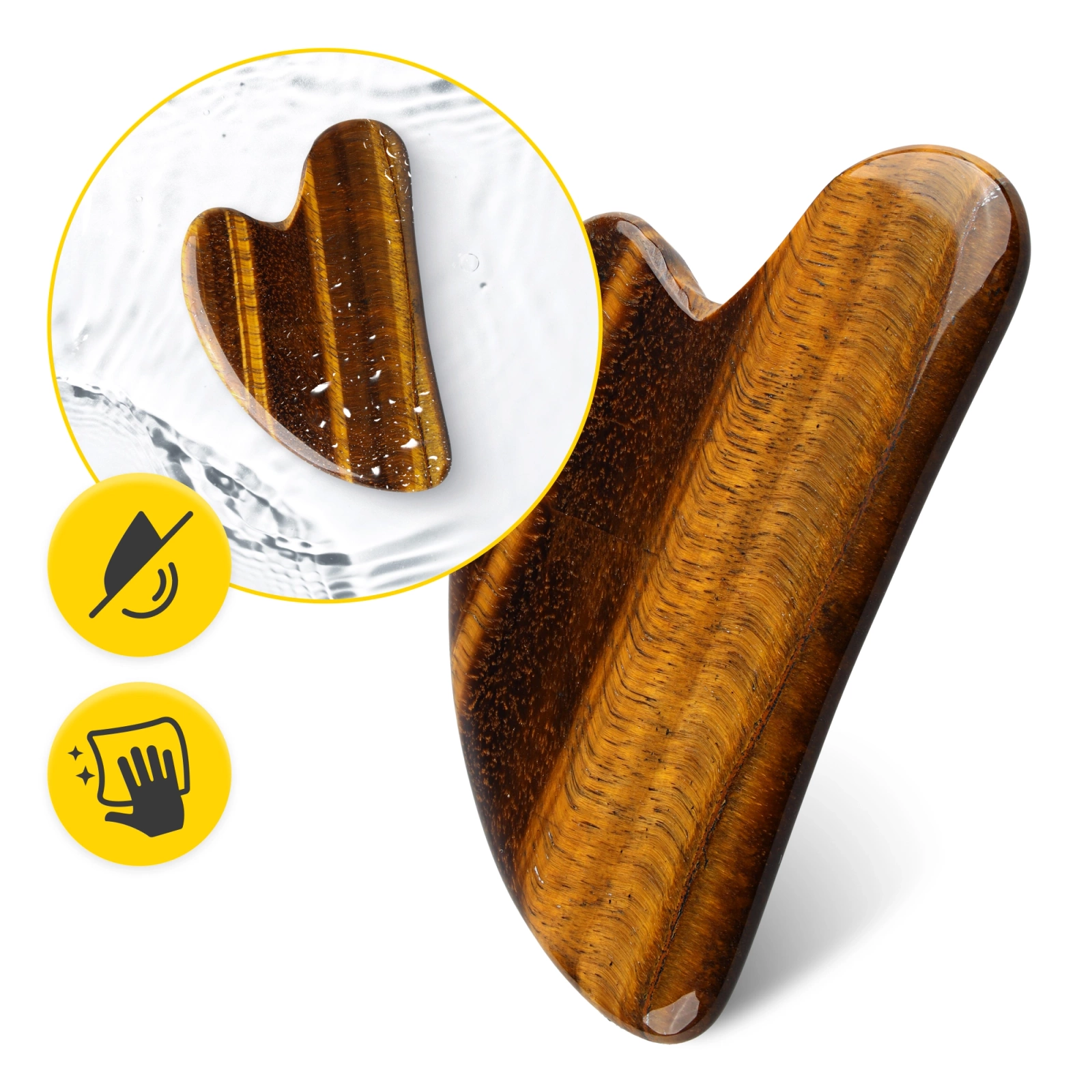 Klasyczny kamień Gua Sha z naturalnego kwarcu Tygrysie Oko 