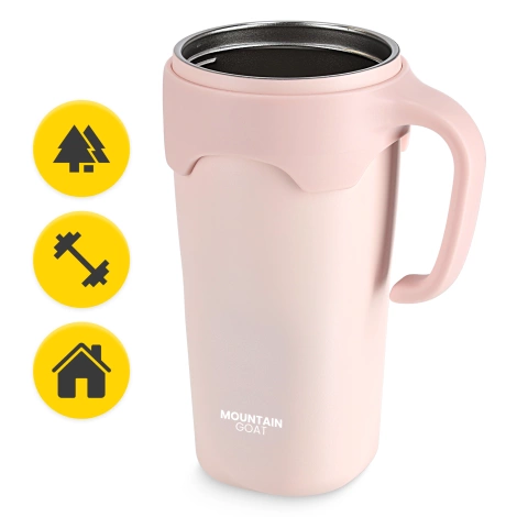 Kubek termiczny ze słomką 650 ml różowy