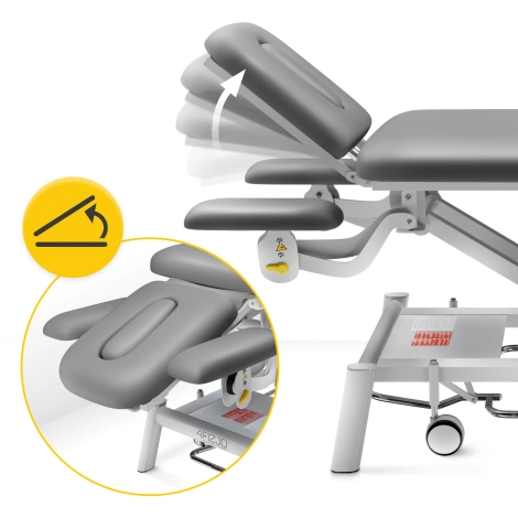 Stół do masażu i rehabilitacji elektryczny PURE+ szary