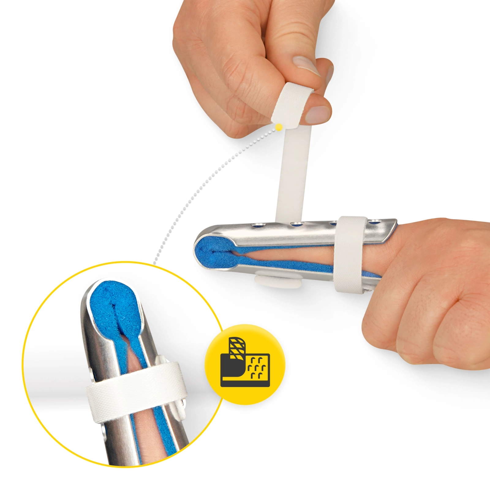 Stabilizator palca MED FN02 Orteza na palec z aluminiową szyną i miękką pianką