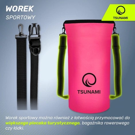 Worek wodoodporny 30 litrów TSUNAMI różowy