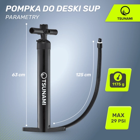 Pompka ręczna wysokociśnieniowa do deski SUP TSUNAMI