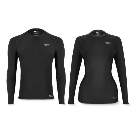 Koszulka termiczna unisex z długim rękawem - czarna, rozmiar XL