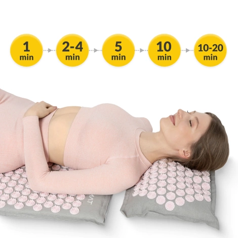 ECO Mata do akupresury z łuskami gryki i kokosem różowa