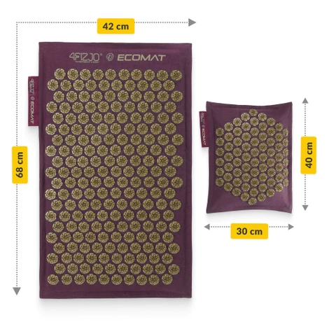 ECO Mata do akupresury z łuskami gryki i kokosem fioletowa