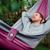 Hamak turystyczny jednoosobowy z moskiterią Mountain Goat szaro-różowy
