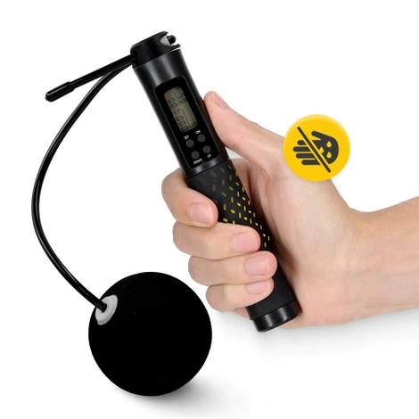 Skakanka z licznikiem i kulkami czarna