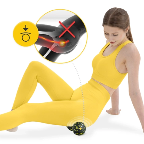 Podwójna piłka do masażu EPP 8 cm żółta