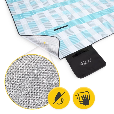 Koc piknikowy plażowy z izolacją 200 x 200 cm krata