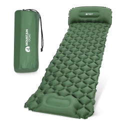 Dmuchany materac turystyczny jednoosobowy samopompujący Mountain Goat khaki