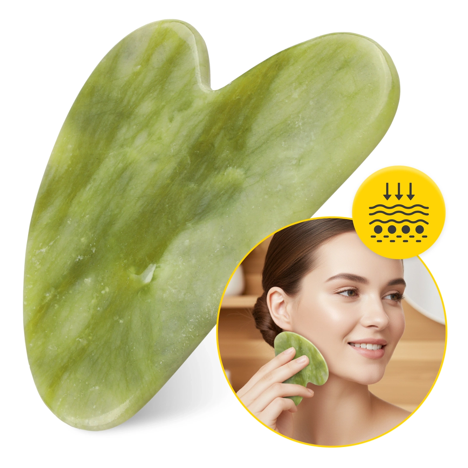 Klasyczny kamień Gua Sha z naturalnego zielonego jadeitu
