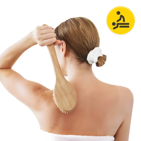 Długa szczotka do kąpieli i masażu ciała twarda