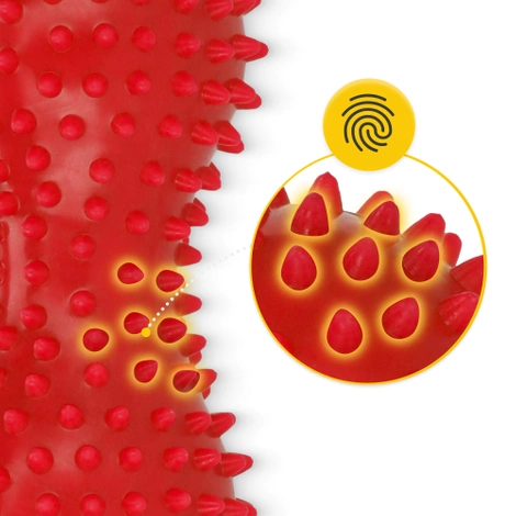 Podwójna piłka sensoryczna do masażu czerwona