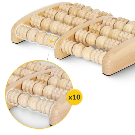 Drewniany wałek do masażu stóp profilowany