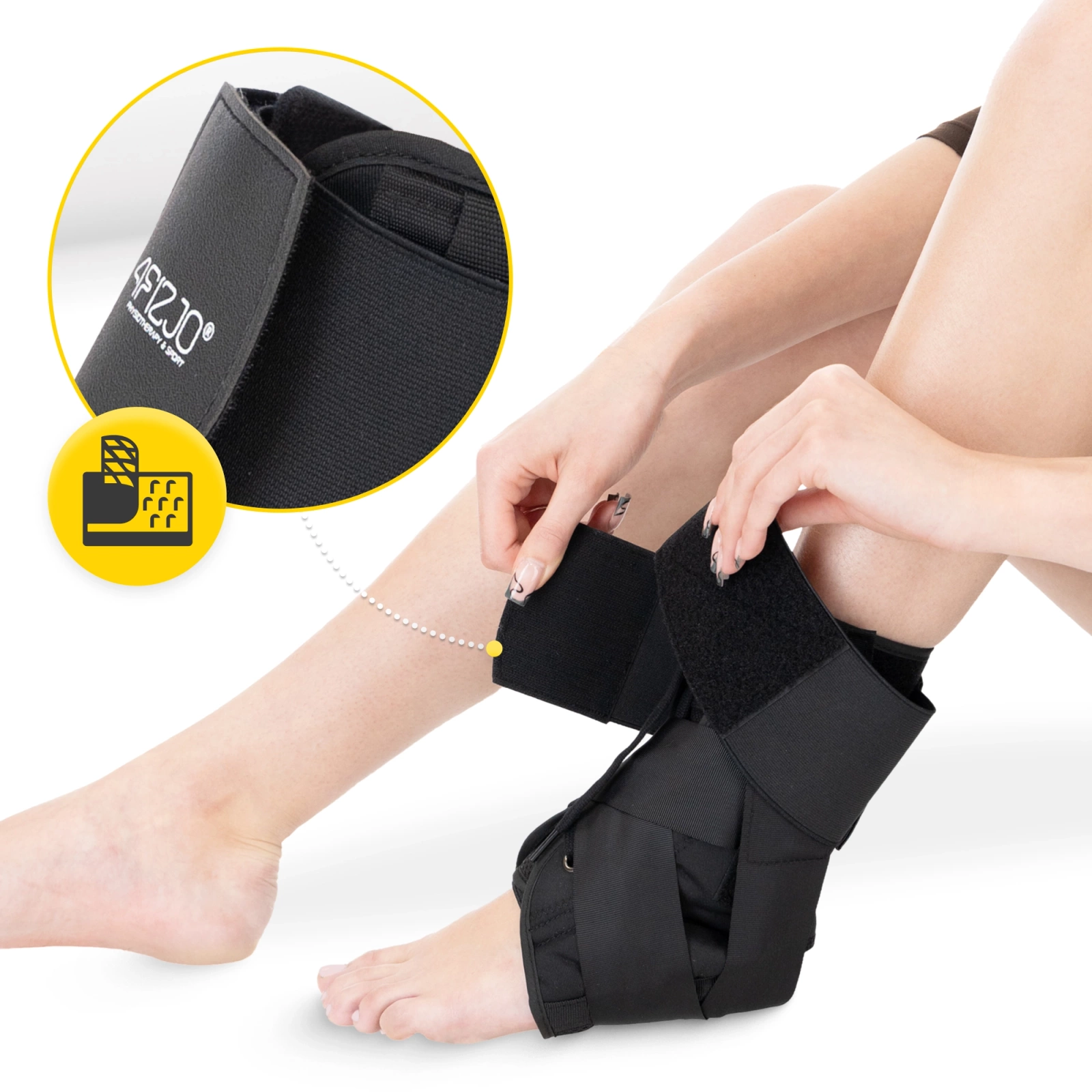 Orteza stawu skokowego stabilizator kostki ze sznurowadłami
