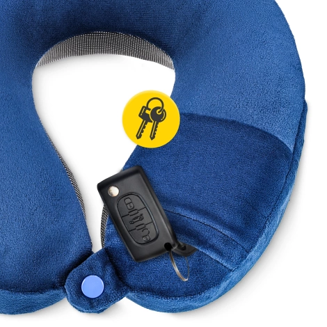 Poduszka podróżna rogal do spania granatowa