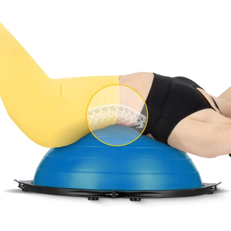 Półpiłka do balansowania równoważna z linkami niebieska