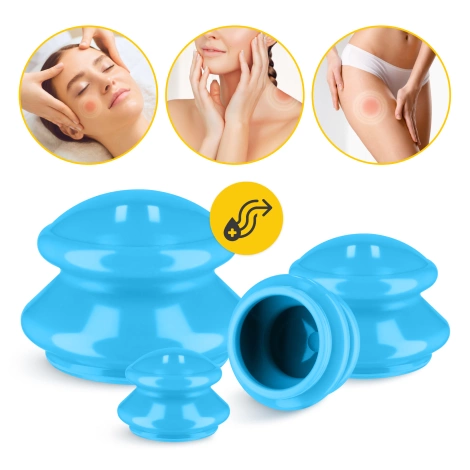 Bańki chińskie gumowe 4 szt. niebieskie