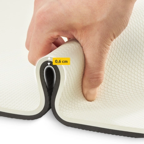 Mata do ćwiczeń i jogi antypoślizgowa TPE 0,6 cm szara