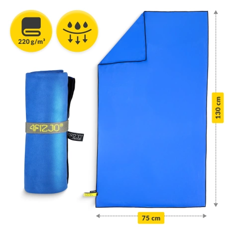 Ręcznik szybkoschnący z mikrofibry 130 x 75 cm niebieski