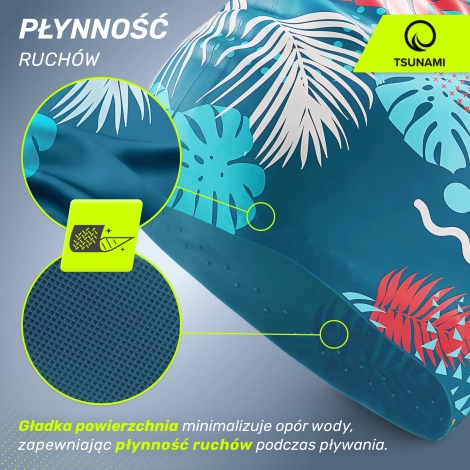Czepek na basen damski TSUNAMI LEAFS