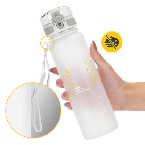 Butelka sportowa na wodę 650 ml szara