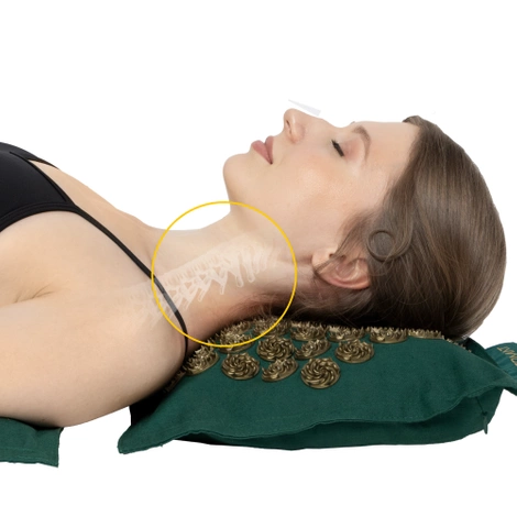 ECO Mata do akupresury z łuskami gryki i kokosem zielona