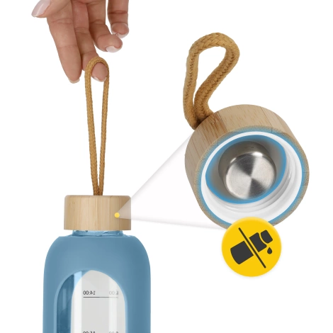 Butelka szklana na wodę 1 L niebieska