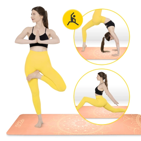 Zamszowa mata do jogi i ćwiczeń 1,5 mm pomarańczowa