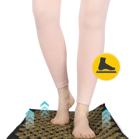 ECO Mata do akupresury z łuskami gryki i kokosem czarno-złota