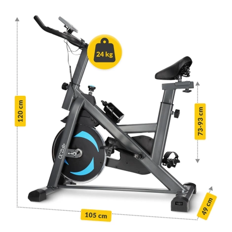 Rower spinningowy mechaniczny ULTRA szary