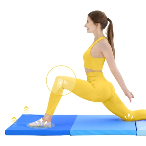 Materac gimnastyczny do ćwiczeń składany niebieski