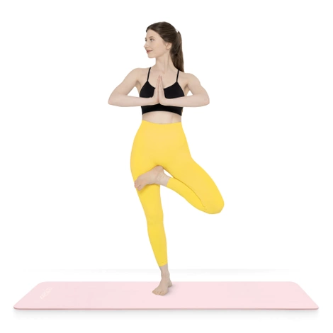 Mata do ćwiczeń fitness i jogi NBR 180 × 60 × 1 cm jasnoróżowa