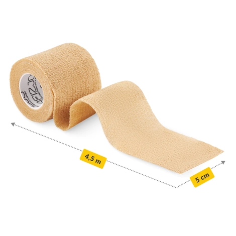 Bandaż kohezyjny samoprzylepny 4,5 m × 5 cm beżowy