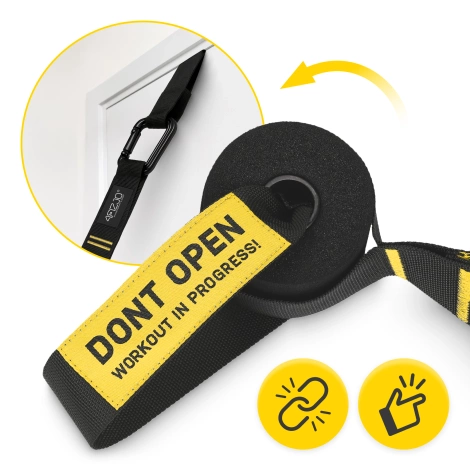 Kółka gimnastyczne do podciągania z ABS czarno-żółte