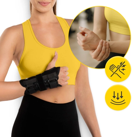 Orteza na prawy nadgarstek ze sztywną szyną