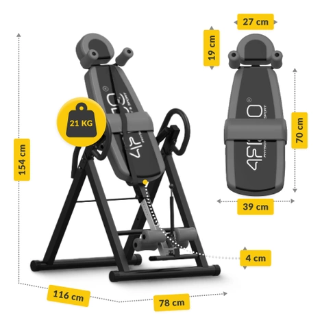 Ławka grawitacyjna inwersyjna szara