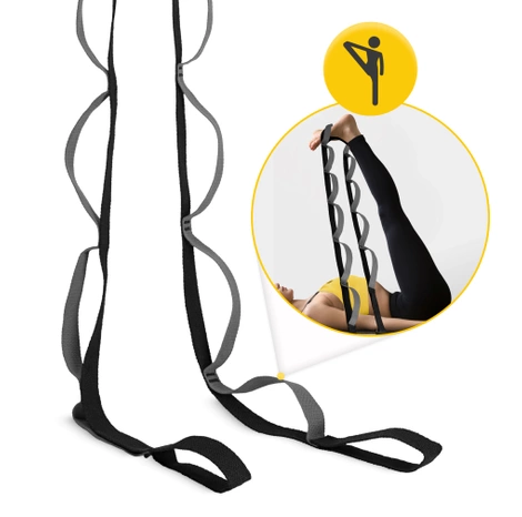 Taśma gimnastyczna do rozciągania i jogi szara