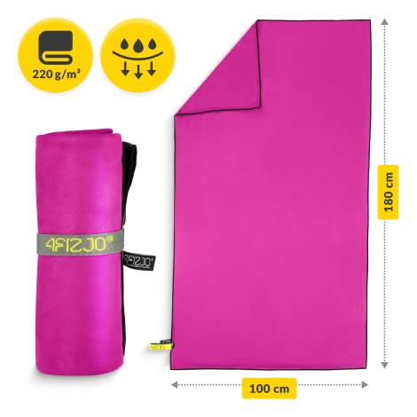 Ręcznik szybkoschnący z mikrofibry 180 x 100 cm różowy