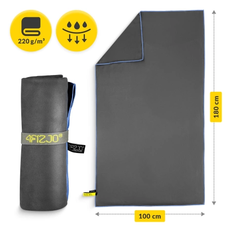 Ręcznik szybkoschnący z mikrofibry 180 x 100 cm szary