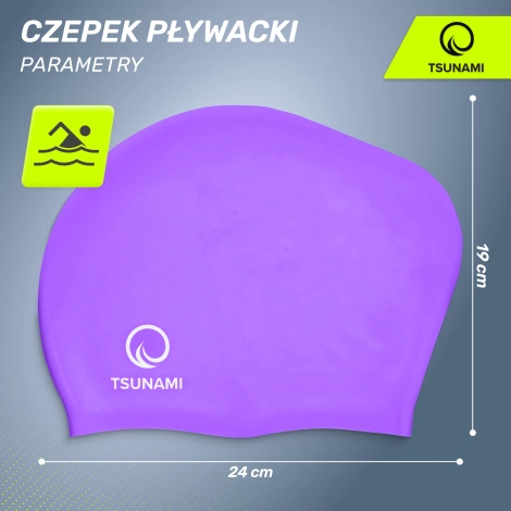 Czepek na basen unisex TSUNAMI fioletowy