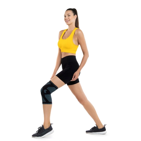 Elastyczna opaska na kolano ze stabilizacją rzepki XXL niebieska