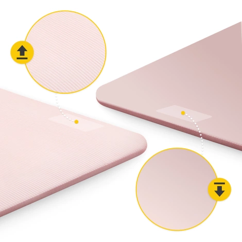 Mata do ćwiczeń fitness i jogi NBR 180 × 60 × 1,5 cm jasnoróżowa