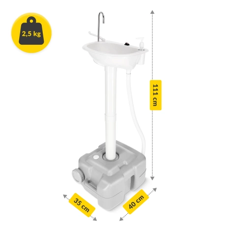 Przenośna umywalka turystyczna na baterie